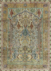 Machine Washable Traditional DarkKhaki Green Rug, wshtr4780