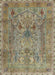 Machine Washable Traditional DarkKhaki Green Rug, wshtr4780