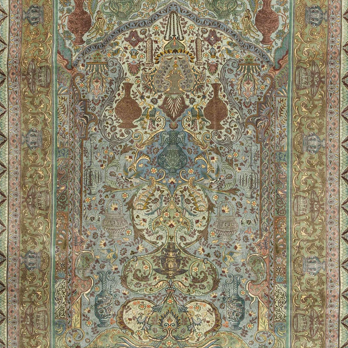 Machine Washable Traditional DarkKhaki Green Rug, wshtr4780