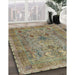 Traditional Dark Khaki Green Persian Rug in Family Room, tr4780