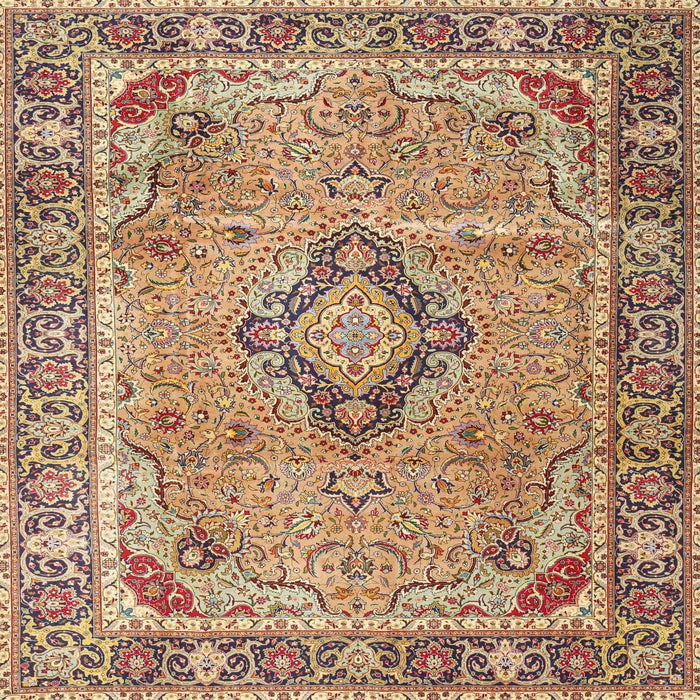 Square Traditional Sienna Brown Persian Rug, tr4782
