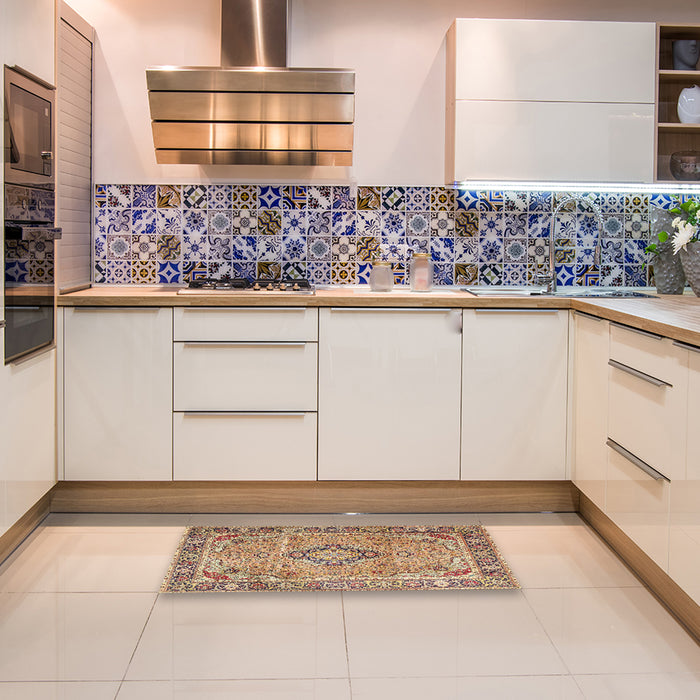 Traditional Sienna Brown Persian Rug in a Kitchen, tr4782