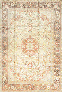 Machine Washable Traditional Vanilla Gold Rug, wshtr4783