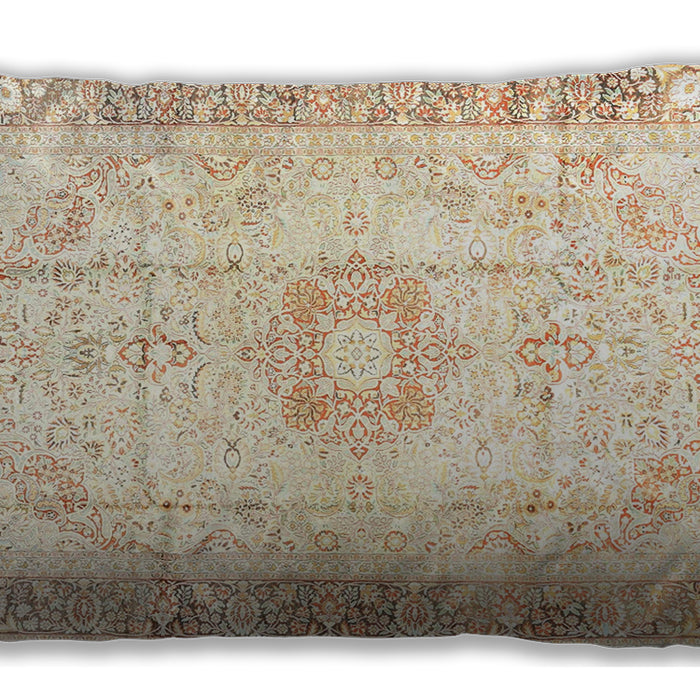 Traditional Classic Rectangular Vanilla Gold Lumbar Throw Pillow, 13 inch by 19 inch, lbtr4783