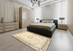 Traditional Vanilla Gold Persian Rug in a Bedroom, tr4783