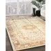Machine Washable Traditional Vanilla Gold Rug in a Family Room, wshtr4783