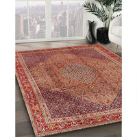 Traditional Sunrise Orange Medallion Rug, tr4785