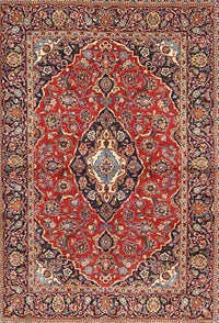 Machine Washable Traditional Saffron Red Rug, wshtr4787