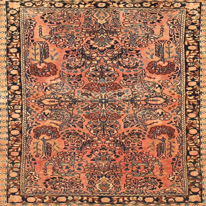 Round Machine Washable Traditional Dark Sienna Brown Rug, wshtr4789