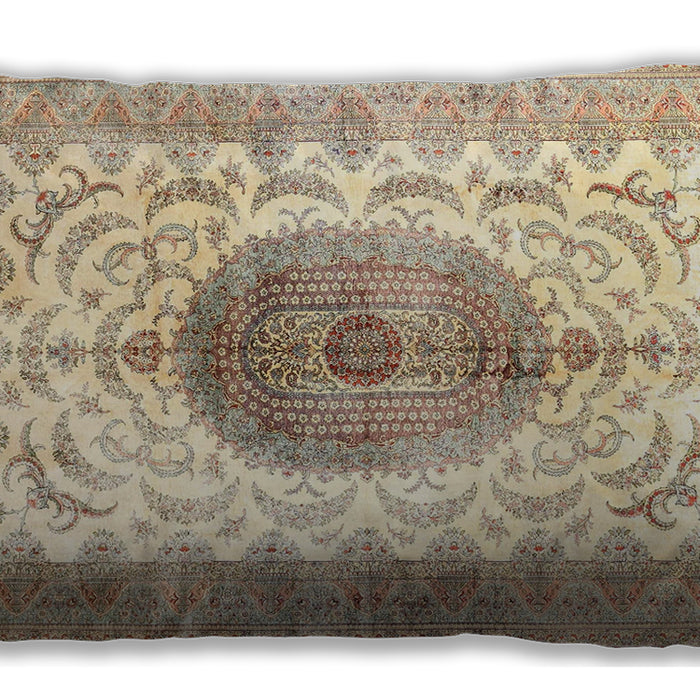 Traditional Classic Rectangular Khaki Gold Lumbar Throw Pillow, 13 inch by 19 inch, lbtr4792