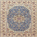 Square Traditional Deep Peach Orange Medallion Rug, tr4793