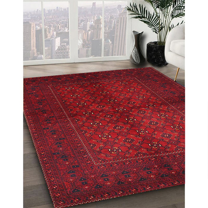 Traditional Red Persian Rug in Family Room, tr4794