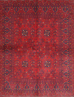 Machine Washable Traditional Red Rug, wshtr4795