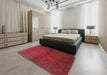 Traditional Red Persian Rug in a Bedroom, tr4795