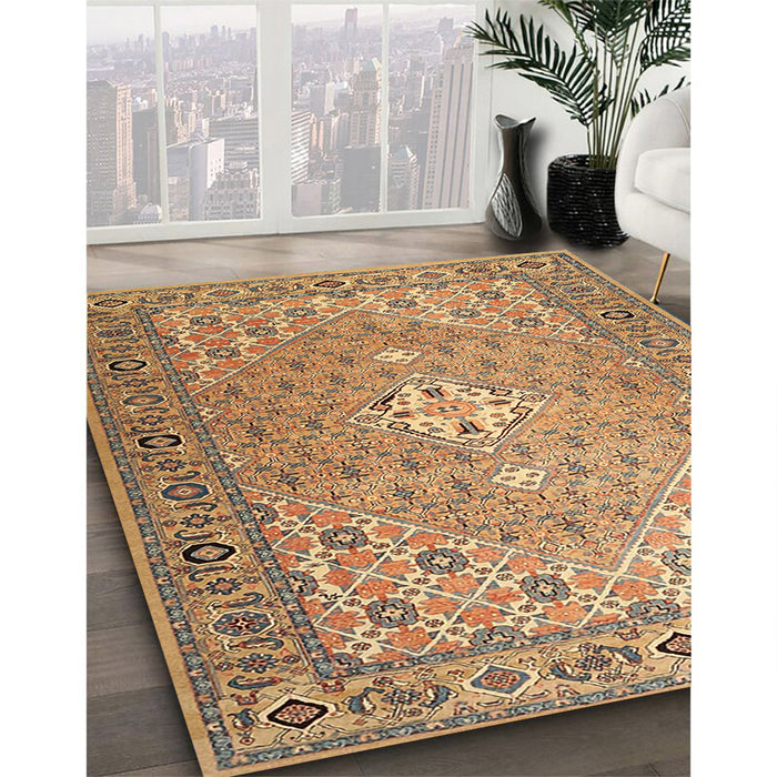 Machine Washable Traditional Light Brown Rug in a Family Room, wshtr4797