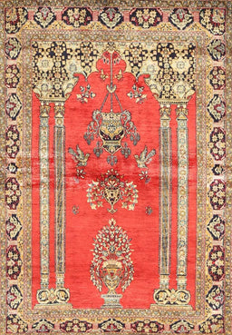 Machine Washable Traditional Sandy Brown Rug, wshtr4798