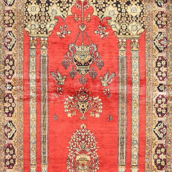 Machine Washable Traditional Sandy Brown Rug, wshtr4798