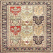 Round Machine Washable Traditional Sienna Brown Rug, wshtr4799