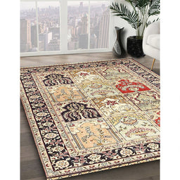 Traditional Sienna Brown Persian Rug in Family Room, tr4799