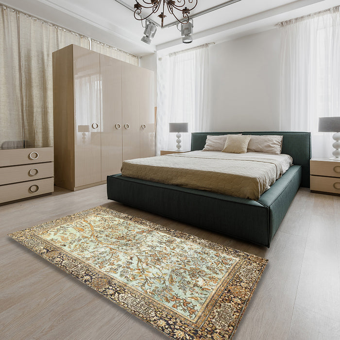 Traditional Brown Animal Rug in a Bedroom, tr4800