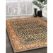 Traditional Dark Sienna Brown Persian Rug in Family Room, tr4802