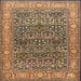 Square Traditional Dark Sienna Brown Persian Rug, tr4802