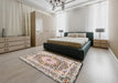 Traditional Brown Medallion Rug in a Bedroom, tr4803