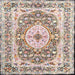 Square Traditional Brown Medallion Rug, tr4803