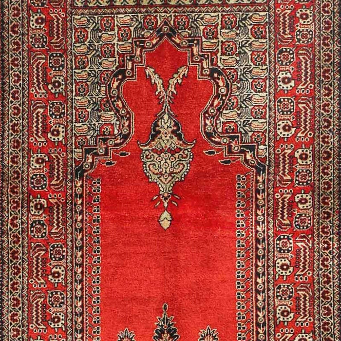 Machine Washable Traditional Orange Salmon Pink Rug, wshtr4806