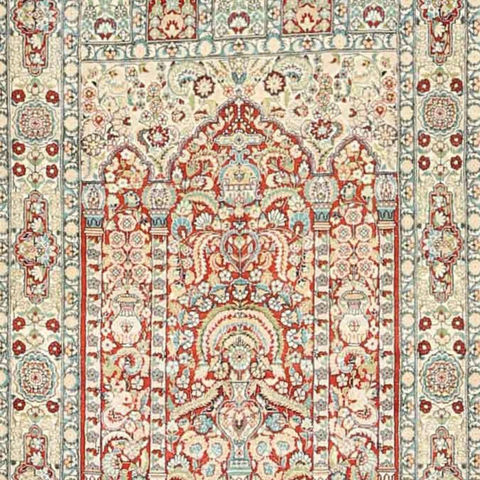 Machine Washable Traditional Orange Salmon Pink Rug, wshtr4807