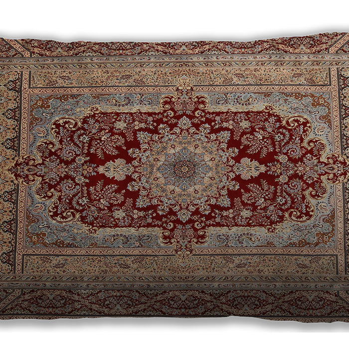 Traditional Classic Rectangular Brown Red Lumbar Throw Pillow, 13 inch by 19 inch, lbtr480