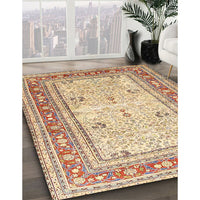 Traditional Brown Gold Persian Rug, tr4811