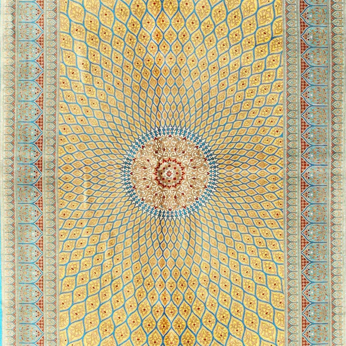 Traditional Copper Green Medallion Rug, tr4812