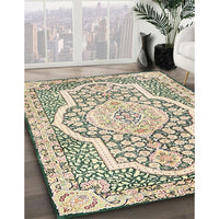 Traditional Golden Blonde Gold Medallion Rug, tr4813