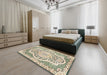 Machine Washable Traditional Gold Rug in a Bedroom, wshtr4813