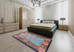 Machine Washable Traditional Dark Gray Rug in a Bedroom, wshtr4815