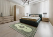 Traditional Tan Brown Medallion Rug in a Bedroom, tr4816