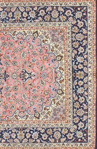 Machine Washable Traditional Rose Pink Rug, wshtr4817