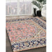 Machine Washable Traditional Rose Pink Rug in a Family Room, wshtr4817