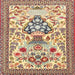 Square Traditional Sienna Brown Animal Rug, tr4819