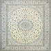 Square Traditional Gunmetal Gray Medallion Rug, tr481