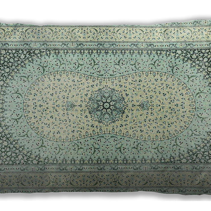 Traditional Classic Rectangular Green Lumbar Throw Pillow, 13 inch by 19 inch, lbtr4820