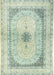 Machine Washable Traditional Green Rug, wshtr4820