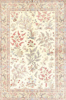 Machine Washable Traditional Peach Beige Rug, wshtr4821