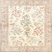 Square Traditional Peach Beige Persian Rug, tr4821