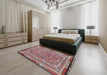 Machine Washable Traditional Brown Red Rug in a Bedroom, wshtr4823