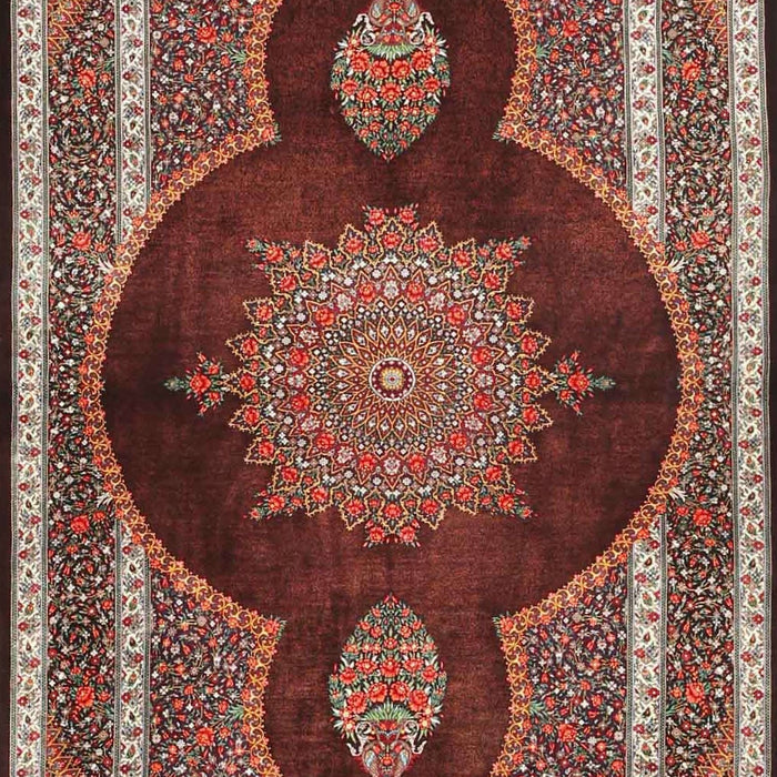 Traditional Saffron Red Medallion Rug, tr4824
