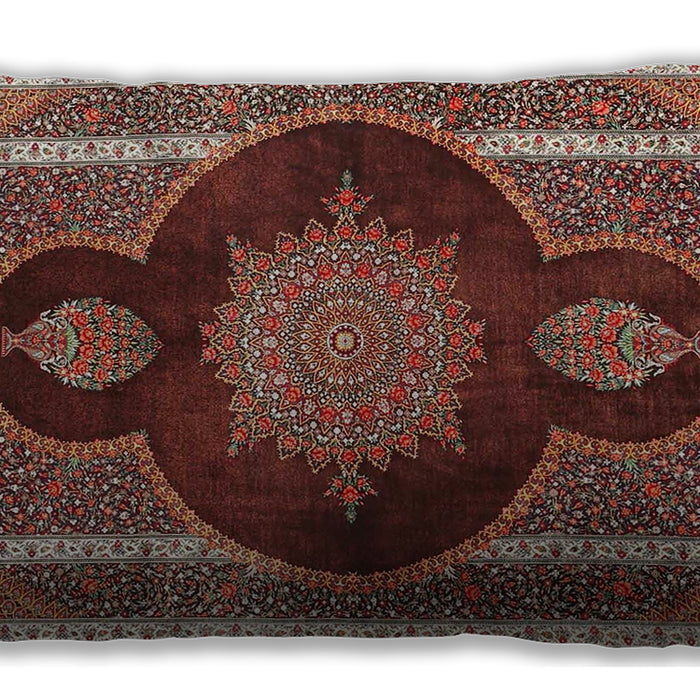 Traditional Classic Rectangular Saffron Red Lumbar Throw Pillow, 13 inch by 19 inch, lbtr4824