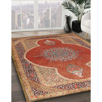 Traditional Sand Brown Medallion Rug, tr4825