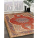 Traditional Sand Brown Medallion Rug in Family Room, tr4825